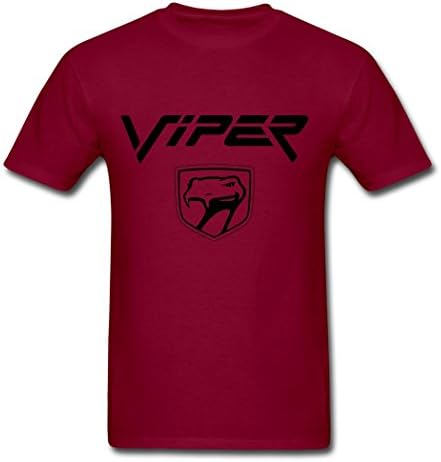 Dodge Viper Logo Classic T Shirt For Man-Burgundy XL
