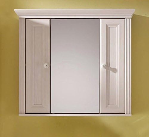 Bega Badschrank Jasmin Spiegelschrank Mit 2 Turen Landhaus Larche Weiss Amazon De Kuche Haushalt