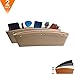 ALPHELIGANCE Car Seat PU Leather Console Gap Filler Side Pocket and Catcher Organizer Interior Accessories,Set of 2 (Beige)