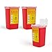 D & H Medical Sharps Disposal Container: 3-Pack Biohazard Needle Container 1-Quart Size | Safe Lock Containers for Disposal of Syringes, Blades & Lancets| Top Tattoo Supplies Disposal Kit