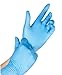 The Basic Medical Nitrile Gloves Medical Grade, Powder Free, Latex Rubber Free, Disposable, Non Sterile, Food Safe, Textured, Blue Color, Convenient Dispenser Pack of 100, Size Medium