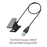 Fitbit Charge 2 Charger, Insten 1 Feet USB Charging Cable Cord Replacement Charger for Fitbit Charge 2 Fitbit Charge 2 Fitness Tracker Smart Watch Bracelet Wristband Dock Charger Adapter, Black
