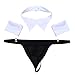 FEESHOW 3Pcs Sexy Men's Butler Waiter Lingerie Set Tuxedo Thong G-String Gentleman Outfits