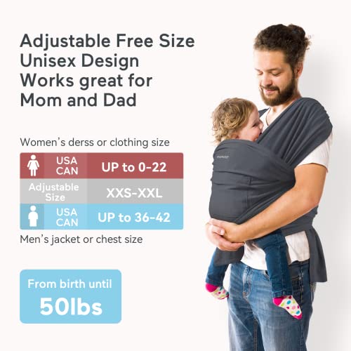 Momcozy Baby Wrap Carrier Slings, Easy to Wear Infant Carrier Slings