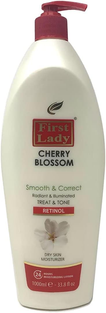 FIRST LADY Cherry Blossom Retinol Lotion 1000ml for Aged Dry Skin Pigmentation