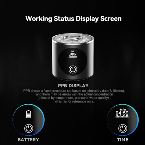 ALTHY Performance Hydrogen Water Generator Bottle, SPE#PEM Dual Chamber Technology, H2 Analytics Certified to IHSA Standard, PPB & Time & Battery Display Screen