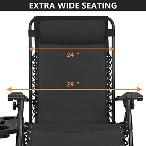 Patio Watcher Oversized Zero Gravity Chair Folding Recliner Chair with