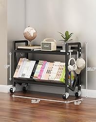 2 Tier All-Metal Rolling File Cart with Locking