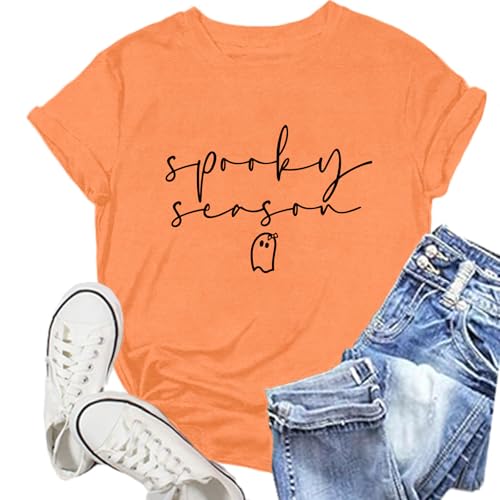 NEWKA Halloween Shirts for Women Halloween Ghost T-Shirt Spooky… at Amazon