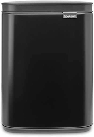Brabantia Bo Waste Bin 4L Small Wall Mount Matt Black Easy Open Soft Close
