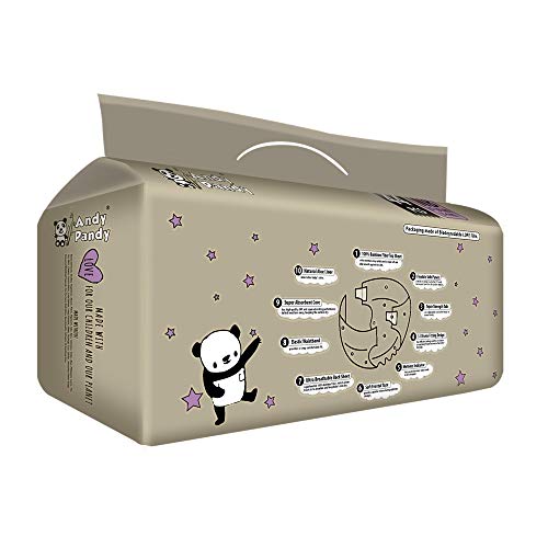 Andy Pandy Bamboo Disposable Diapers 710 lbs 24 kg, White, Newborn (5