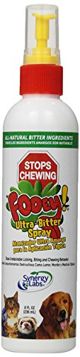 Fooey! Ultra Bitter No Chew Spray for Dogs, Cats, Horses, Rabbits, Ferrets, Birds - Anti-Chew Bitter Spray for Dogs Stop Chewing Furniture - Dog Deterrent Spray Training Aid Safe for Pets - 8 fl oz