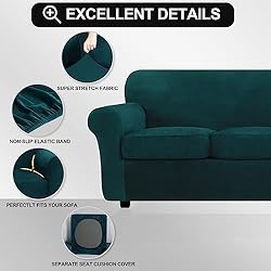 FestiCorp Velvet Sofa Covers for 2 Cushion Couch