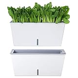 2 Pack Rectangular Self Watering Planter Pots for