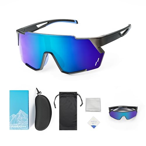 RUINEXISTA Sports Sunglasses for Women and Men, Cycling Glasses, Adjustable Nasalera, Polarized Sunglasses, UV400 Protection, Sunglasses for Activities/Racing/Bike/Skiing