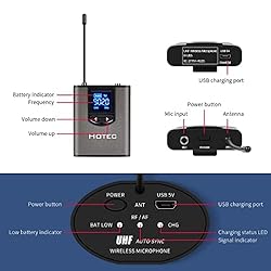 HOTEC UHF Wireless Headset Microphone/Lavalier