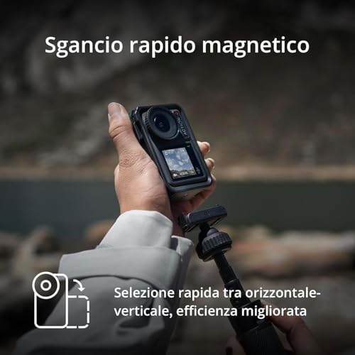 Osmo Action 4 Combo Essenziale - Action cam impermeabile 4K/120fps con sensore 1/1.3”, macchina fotografica subacquea,incredibili immagini con scarsa illuminazione,prestazioni cromatiche a 10 bit