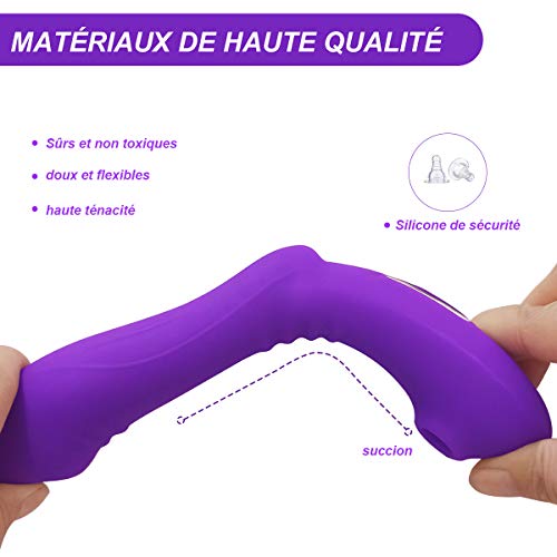CoralKiss Masseur Électrique, Masseur Portable, Recharge par Connexion USB, Silicone Médical, Violet