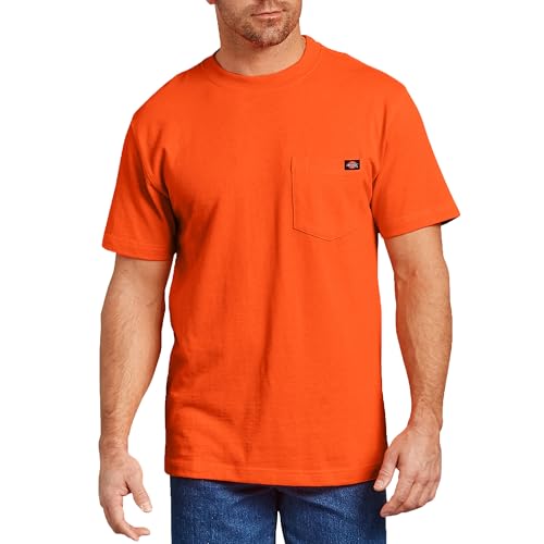 Dickies Men's Short Sleeve Heavyweight Neon Crew Neck Big-Tall, Bright Orange, LT