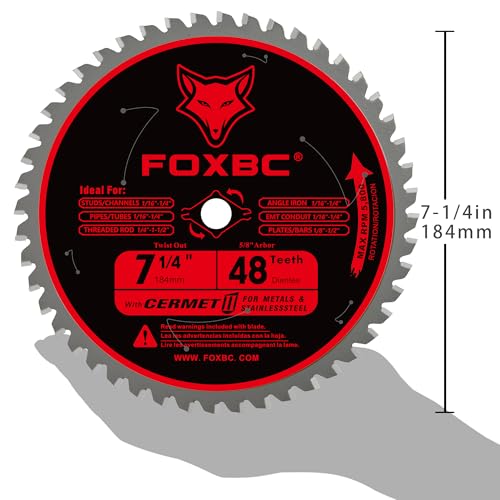 FOXBC 7-1/4 inch Circular Saw Blade Metal and Stainless Steel Cutting 48 photo 8