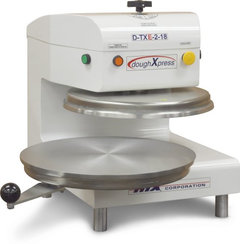DoughXpress D-TXE-2-18W White Powder-Coated Commercial Electromechanical Dual Heated Press with 18" Platens, 220V, 18-3/16" Width x 25-1/8" Height x 24-11/16" Depth