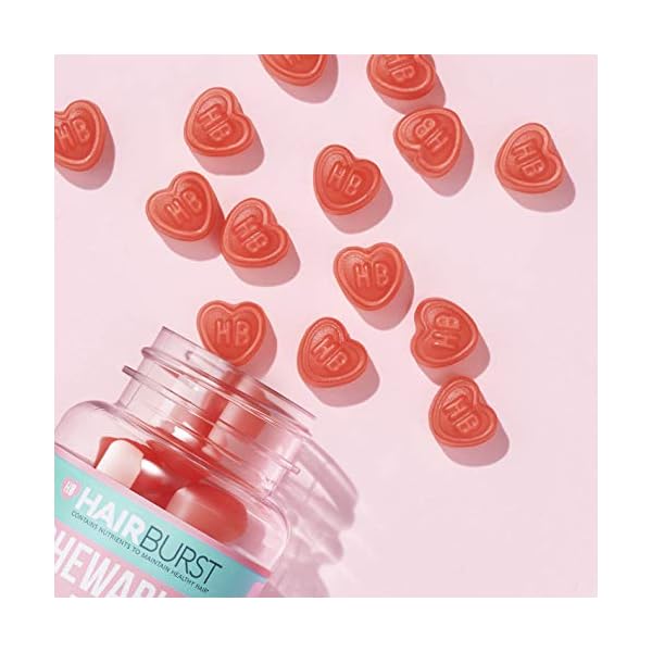 Chewable-Hair-Vitamins-for-Hair-Growth-Anti-Hair-Loss-Thinning-Hair-Multivitamins-Skin-Nails-Hair-Supplements-for-Women-Biotin-Hair-Regrowth-Pills-60-Chewy-Gummy-Tablets-1-Month-Hairburst Hair Burst Vitamin Hair Gummies with Biotin for Longer & Thicker Looking Hair - Added Zinc, Vitamin C & Selenium - 1…