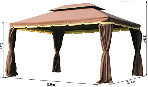 DNNAL Garten-Pavillon, Outdoor-Markise Vordach mit 4-seitig für Villa Hof Garten Sonnenschein Verpflegung Barbecue – Bild 8