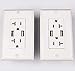 USB Outlet, 4.0A USB Outlet, USB Wall Outlet, USB Charger Outlet, Dual USB Charger with 20A Tamper Resistant Duplex Receptacle (6, White)
