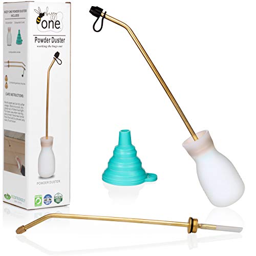 Bizzy One Pest Control, Diatomaceous Earth Bulb Duster, Powder Duster, Pesticide Bulb, Garden Powder applicator + 2 Lances