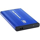 HDE USB 2.0 Aluminum External Hard Drive Enclosure Case Supports 2.5-inch IDE/PATA Drives Up To 500GB (Blue)