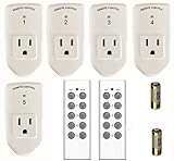 New Compact EtekDirect Wireless Remote Control Outlet Switch for Household Appliances and Devices (Battery Included) (Learning Code, 5 Pack 2 Remote)