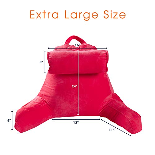 Cheer Collection Memory Foam Filled TV,Reading and Bed Rest Pillow with