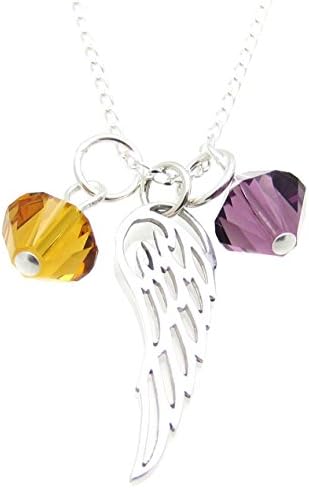 Archangels Gabriel and Metatron Crystals, Sterling Silver Angel Wing Charm Pendant Necklace 18" Christmas 2023