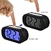 Samshow Boys Alarm Clock, Desk Clock, Travel Alarm Clock, Portable Clock, Simple Setting, Snooze Light, Shockproof, Large LED Screen, Progressively Louder Wake, Battery Powered Included （Black）