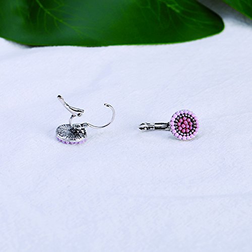 Women Clip On Stud Earrings Resin Clip Earrings Fashion Jewelry Round Earrings Bohemia Style