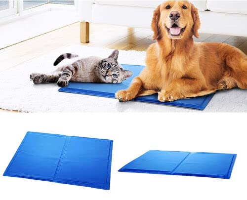 Vivo Technologies Pet Dog Cat Self Cooling Pressure Activated Gel Mat Cold Ice Non Toxic Cushion Pads Pets Animals for Summer Sleeping Mattress Heat Relief Pad to Help Your Pets Cool Down 45x60cm