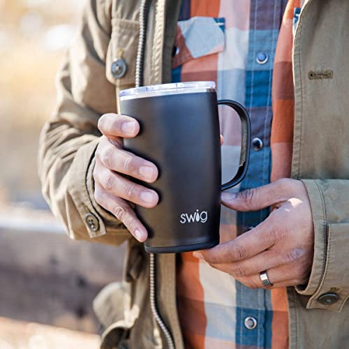 Swig Life 18oz Travel Mug with Handle and Lid, Stainless Steel
