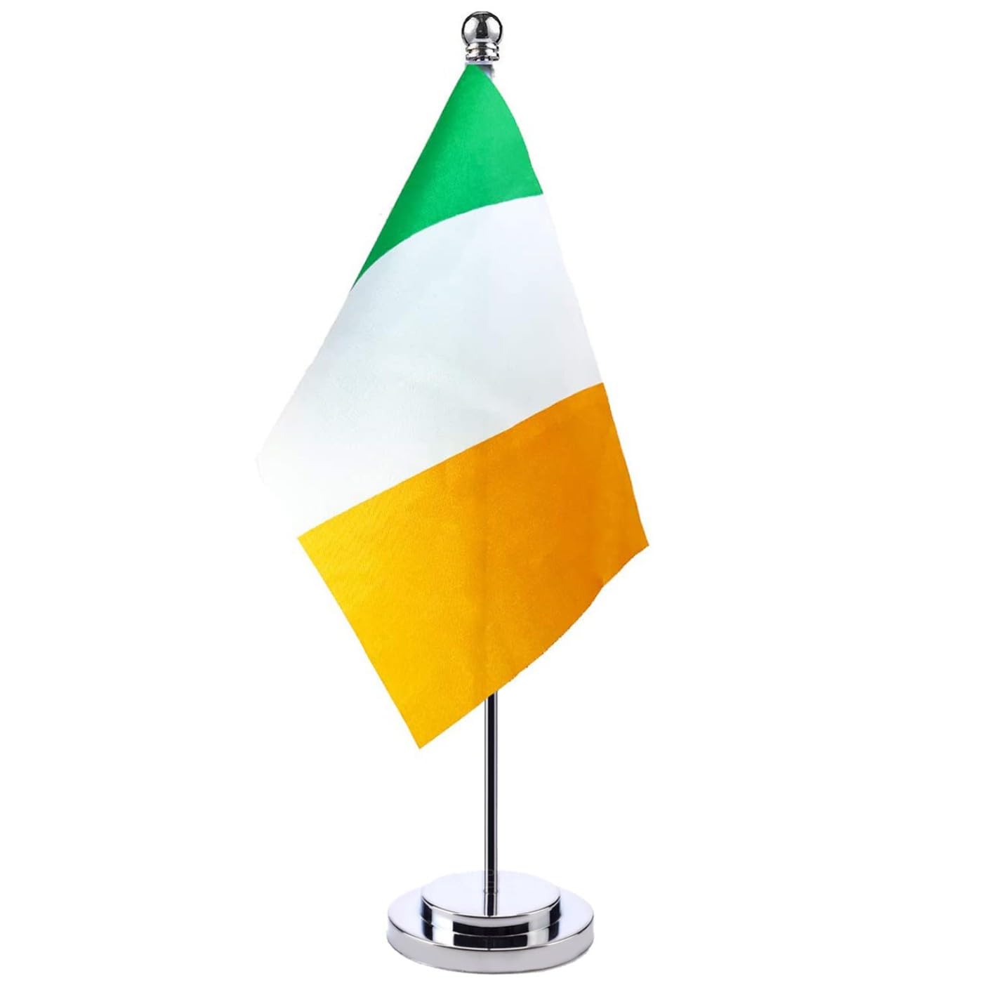 Ireland's Table Flag Irish Desktop Flag With Resistant Stainless Steel Stand Base Desk Ireland For Veteran Office Home International Conference Irish Theme Party Holiday Decorations
