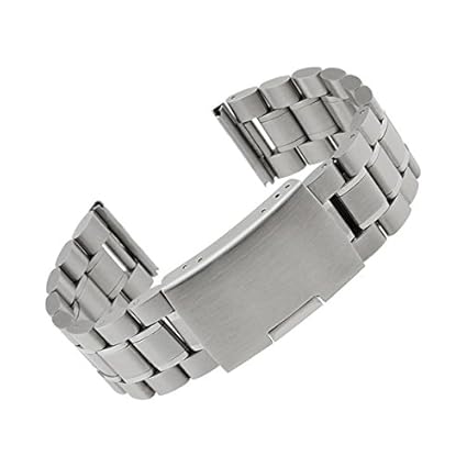 Pebble Time Round 20mm Watch Band, Threeeggs Stainless Steel Watch Strap Bracelet for Pebble Time Round 20mm Smart Watch (B - Silver)