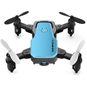 SIMREX X300C 8816 Mini Drone RC Quadcopter Foldable Altitude Hold Headless RTF 360 Degree FPV Video WiFi 720P HD Camera 6-Axis Gyro 4CH 2.4Ghz Remote Control Super Easy Fly for Training (Blue)