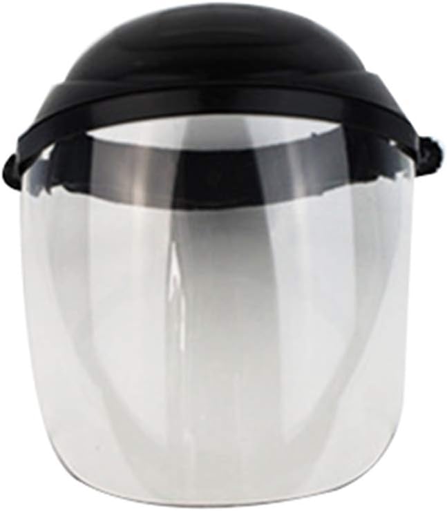 GwUzsfu Protective Full Face Cover Visor Shield, Flame Cutting Grinding Fog Dust Proof Face Shield Black with Transparent Lens
