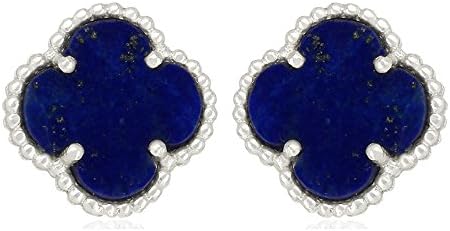 Women Fashion Gold Plated Four Leaf Van Cleef Stud Earrings, Designer Jewelry