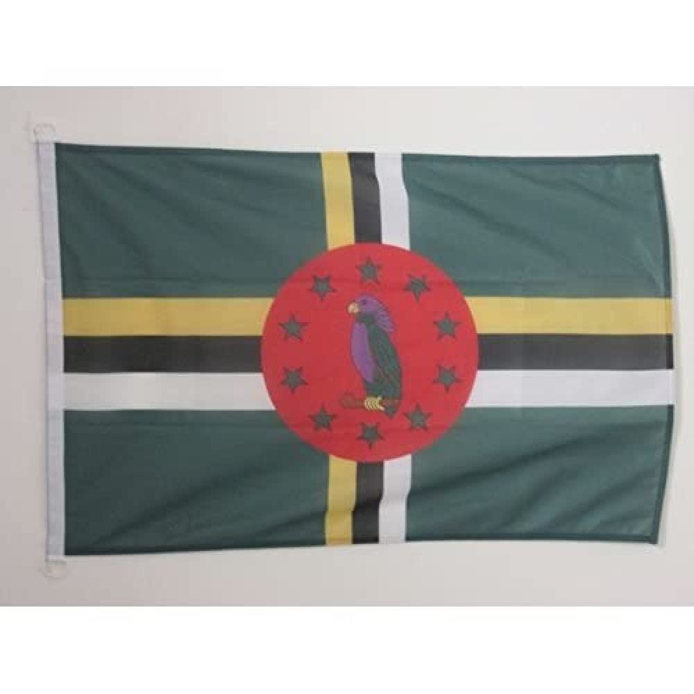 AZ FLAG - Dominica Nautical Flag - 18'' x 12'' - For Outdoor and Boat - Dominican Banner Knitted Polyester with Two Plastic Rings - Vivid Colors - 12x18 in - 45x30 Cm