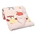 Lambs & Ivy Little Woodland Forest Animals Blanket, Pink/White