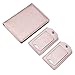 COCASES Leather Passport Holder Cover Case RFID Blocking Travel Wallet ID Card Travel Document Organizer for Women Men with Matching Luggage Tag Set - Rose Gold