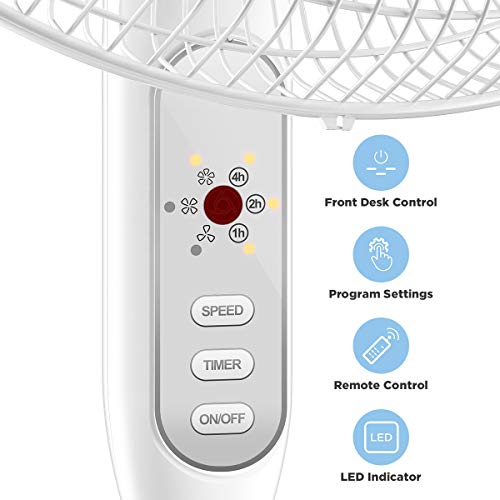 PELONIS Remote Control and Adjustable in Height 3Speed Oscillating