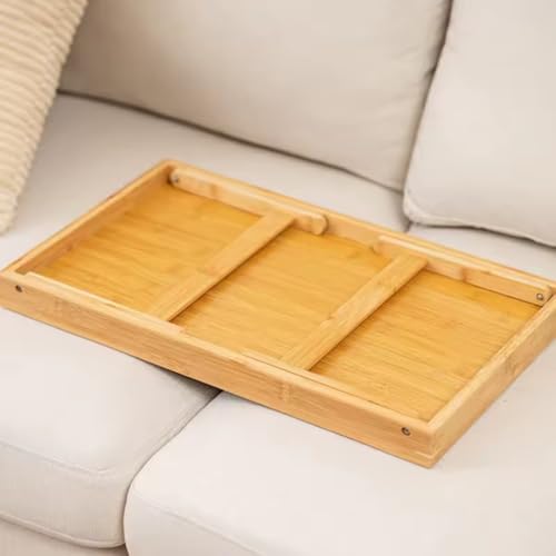 Mesa de Bambu com Pés Dobráveis para Notebook e Café da Manhã na Cama Bandeja Portátil 50x30 cm Multiuso para Sofá ou Quarto Suporte Compacto para Trabalhar Ler ou Servir Refeições