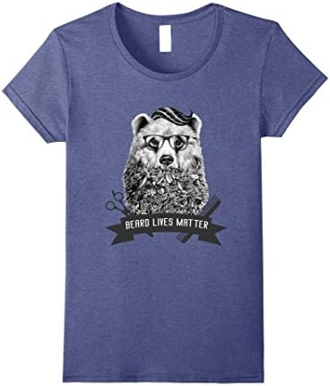 Womens The Beard T-Shirt Club Bearded Man for Women Mens Bro Bear Small Heather Blue