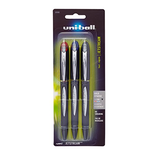 uniball Jetstream Ballpoint Pens, Bold Point (1.0mm), Assorted Colors, 3 Count Amazon price