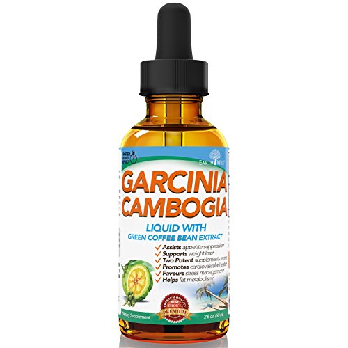 EarthWell® Liquid Garcinia Cambogia with Green Coffee Bean Extract - Best and Fastest Natural Weight Loss & Appetite Suppression Drops - Two Potent Supplements in One Bottle - 2 Oz